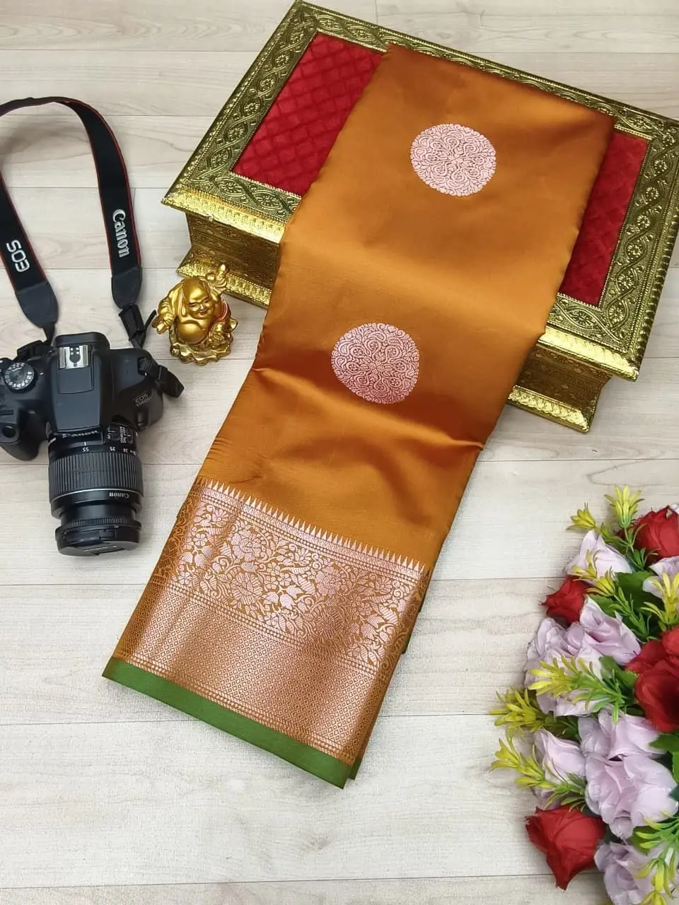 Rich Navy Blue Silver Zari Fusion Soft Silk Saree